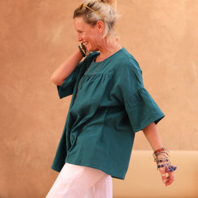 Quintessence - Blouse Léopoldine - double gaze de coton canard