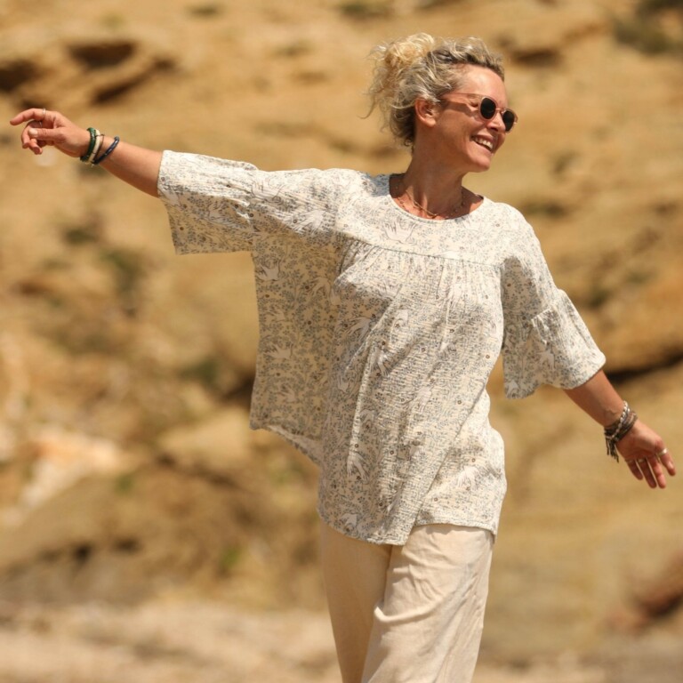 blouse leopoldine double gaze de coton echappee bleue 735015 Quintessence - Blouse Léopoldine - double gaze de coton Échappée Bleue