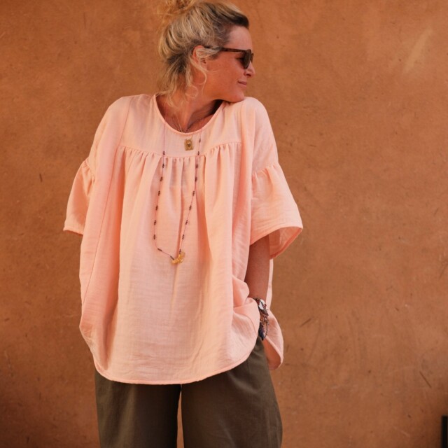 Quintessence - Blouse Léopoldine - Gaze légère à double structure nude