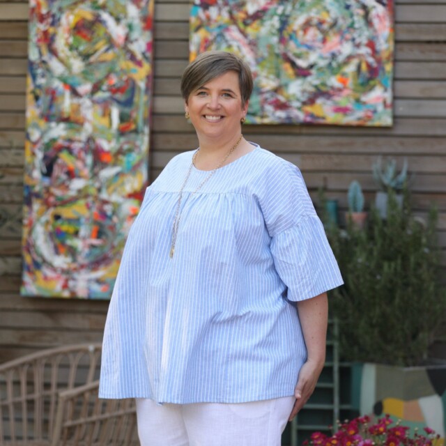 Quintessence - Blouse Léopoldine -  seersucker blanc cassé