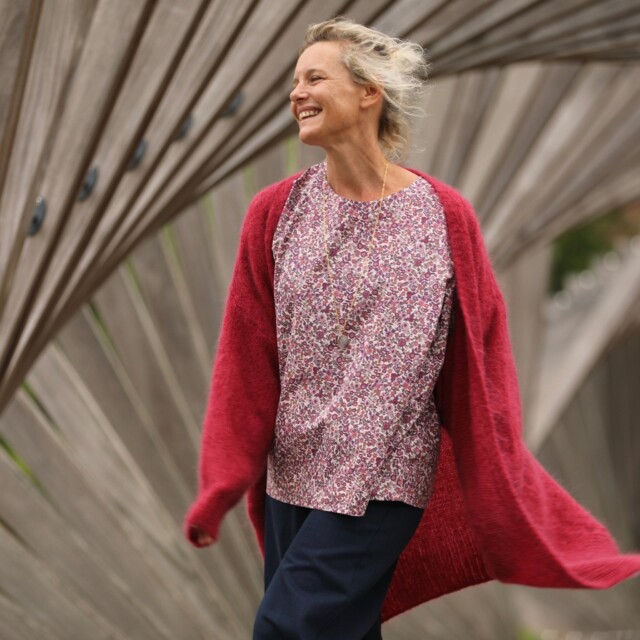 Quintessence - Blouse Naomie - coton léger fleurettes violettes