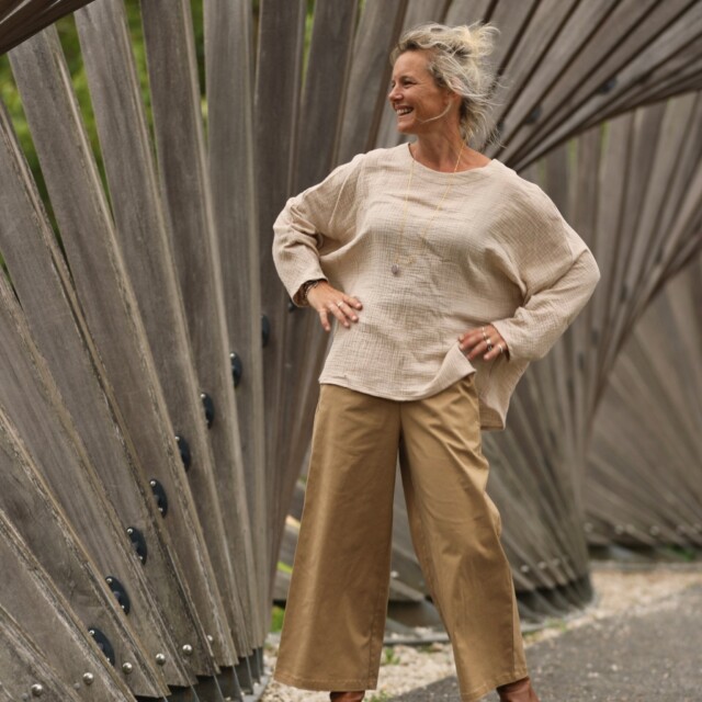 Quintessence - Blouse Naomie - double gaze de coton ficelle chiné