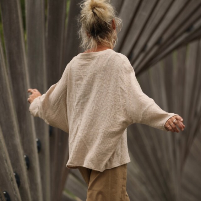 Quintessence - Blouse Naomie - double gaze de coton ficelle chiné