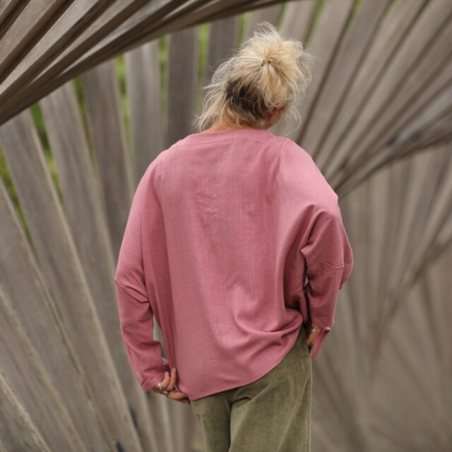 Quintessence - Blouse Naomie - lin/coton rose boisé