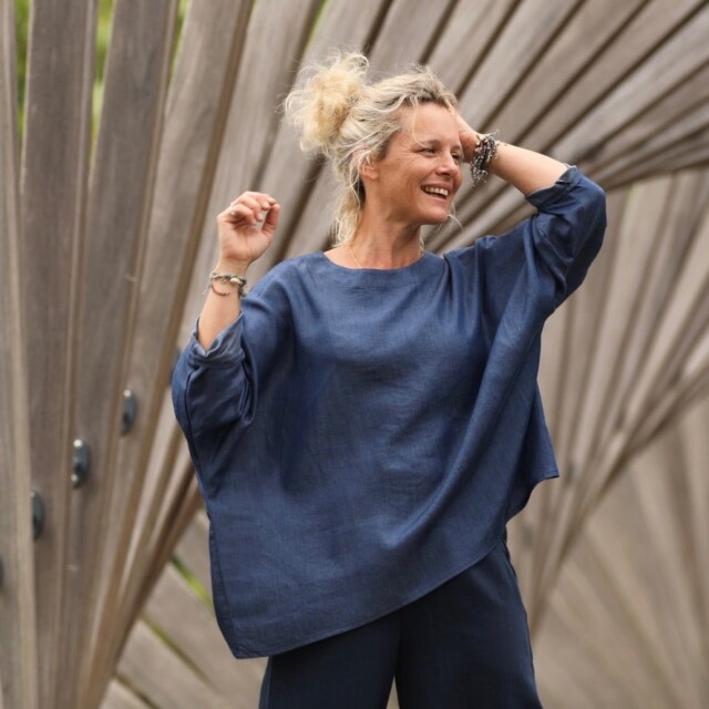 Quintessence - Blouse Naomie - lyocell bleu jean