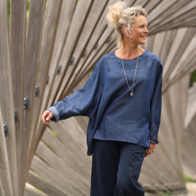 Quintessence - Blouse Naomie - lyocell bleu jean