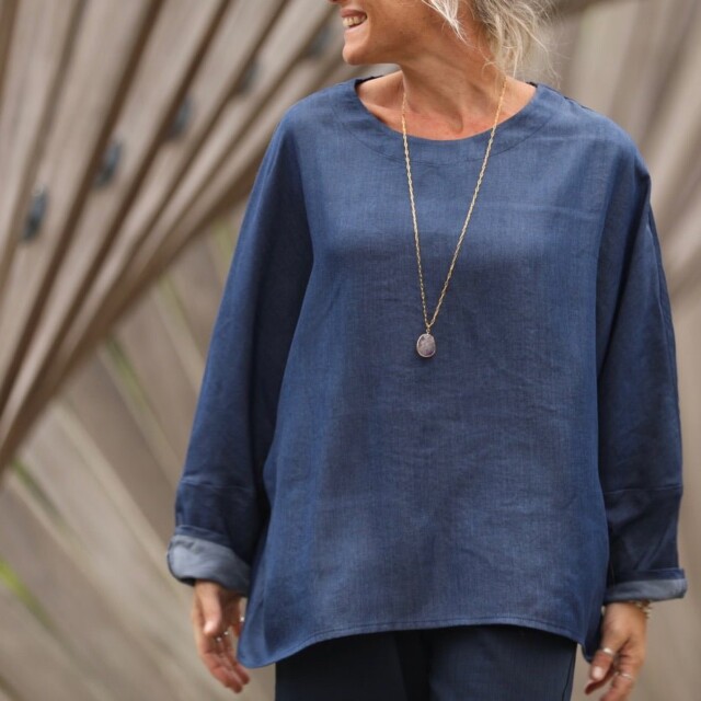 Quintessence - Blouse Naomie - lyocell bleu jean