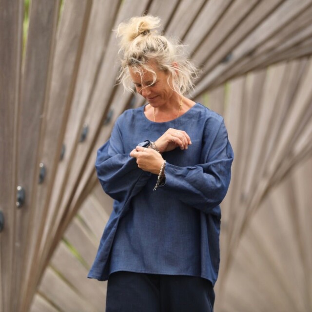 Quintessence - Blouse Naomie - lyocell bleu jean