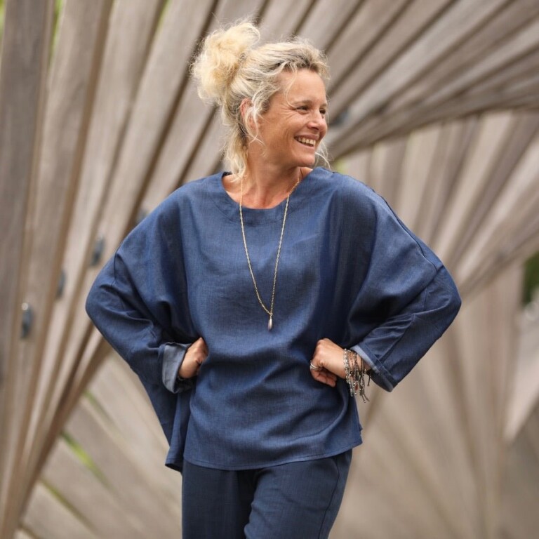 Quintessence - Blouse Naomie - lyocell bleu jean