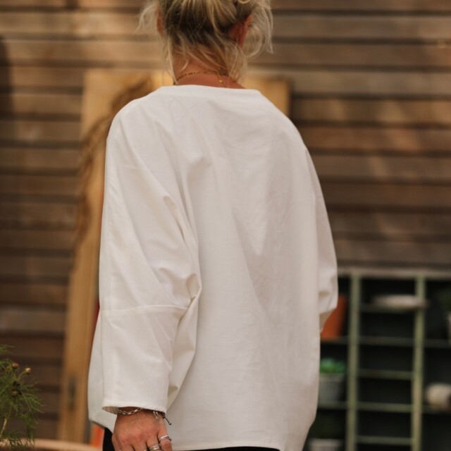 Quintessence - Blouse Naomie - velours milleraies ivoire