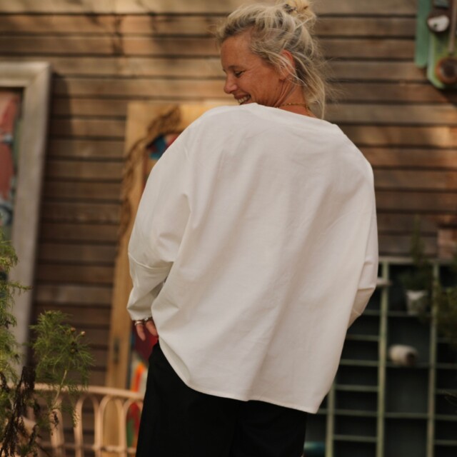 Quintessence - Blouse Naomie - velours milleraies ivoire