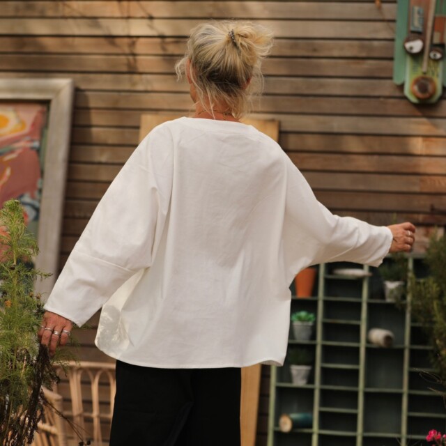 Quintessence - Blouse Naomie - velours milleraies ivoire