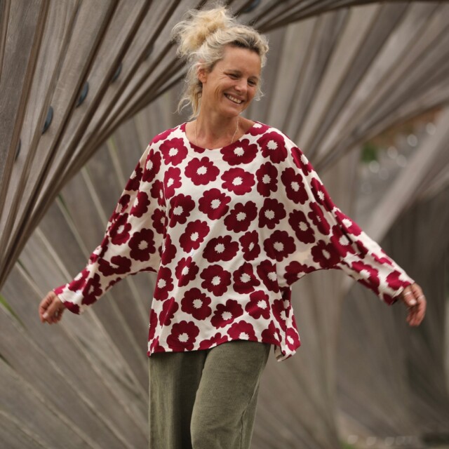 Quintessence - Blouse Naomie - Viscose Fleur Grenade