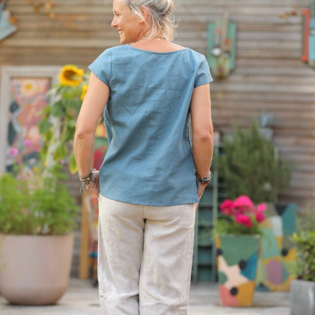 Quintessence - Blouse Sidonie en lin lavé navy