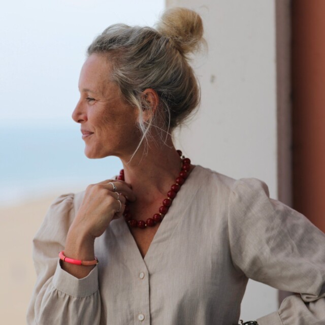 Quintessence - Bracelet Halo – Corail & Doré