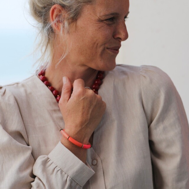 Quintessence - Bracelet Halo – Corail & Doré