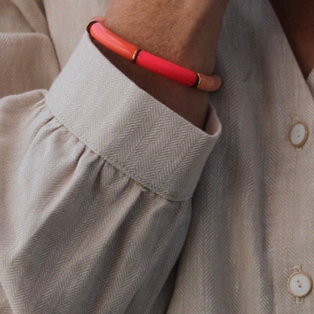 Quintessence - Bracelet Halo – Corail & Doré
