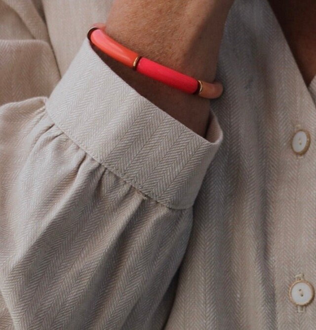 Quintessence - Bracelet Halo – Corail & Doré