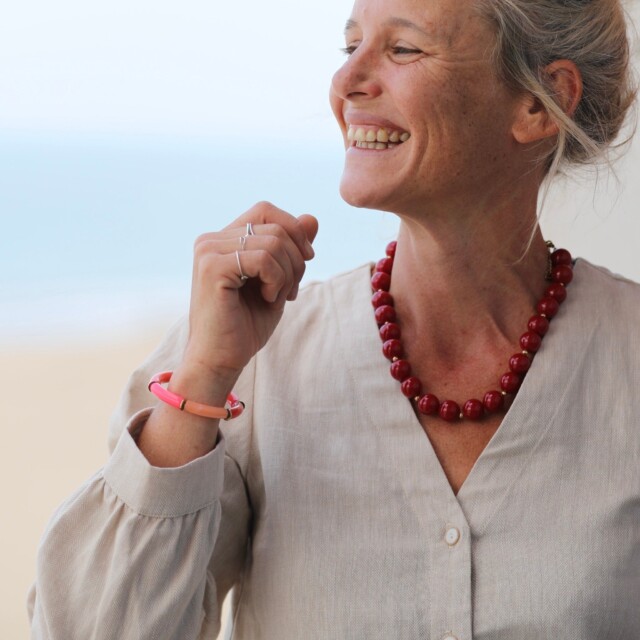 Quintessence - Bracelet Halo – Corail & Doré