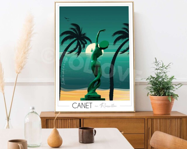 Foliove - Affiche Canet en Roussillon Fille du soleil et de la mer