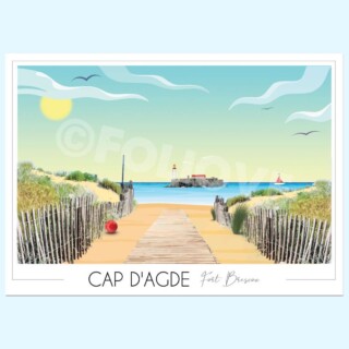 Foliove - Affiche Cap dAgde Fort Brescou