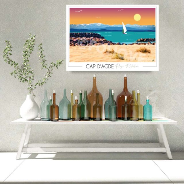 Foliove - Affiche Cap d'Agde Plage Richelieu