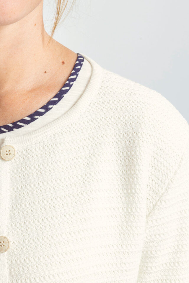 Maison Solfin - Cardigan en coton col rond Made in France| B.Solfin