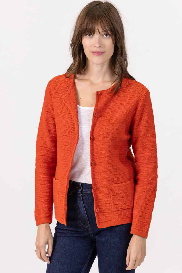 Maison Solfin - Cardigan en coton col rond Made in France| B.Solfin