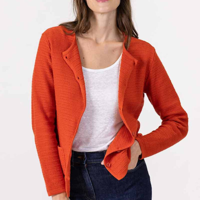 Maison Solfin - Cardigan en coton col rond Made in France| B.Solfin