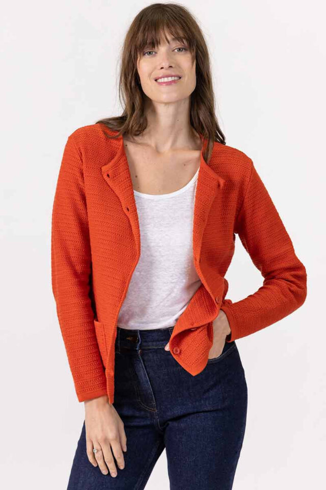 Maison Solfin - Cardigan en coton col rond Made in France| B.Solfin
