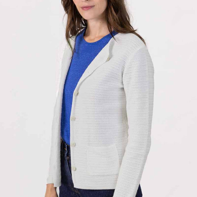 Maison Solfin - Cardigan en coton col rond Made in France| B.Solfin