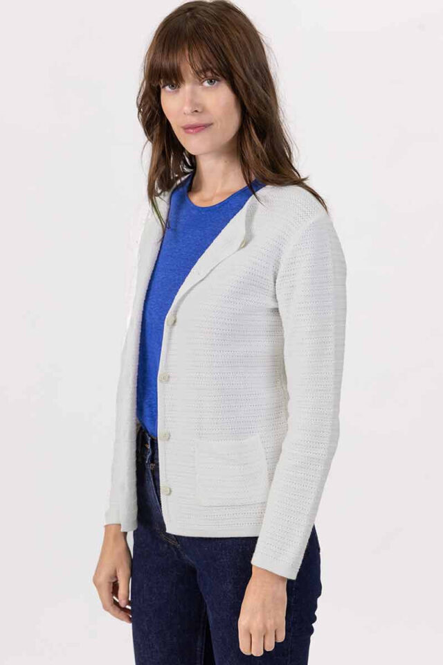 Maison Solfin - Cardigan en coton col rond Made in France| B.Solfin