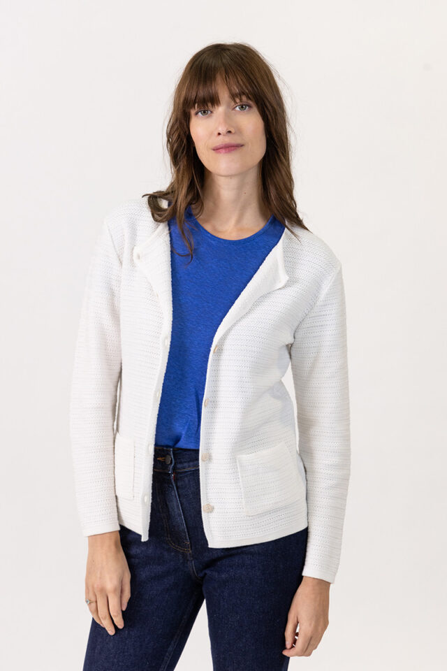 Maison Solfin - Cardigan en coton col rond Made in France| B.Solfin