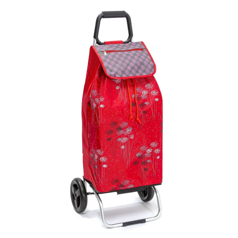Mon Chariot de Courses - Chariot de courses pliable Carlux - Sac 55L imperméable - Artifice Rouge