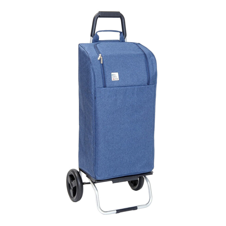 Mon Chariot de Courses - Chariot de courses pliable Carlux - Sac 47L imperméable - Bleu