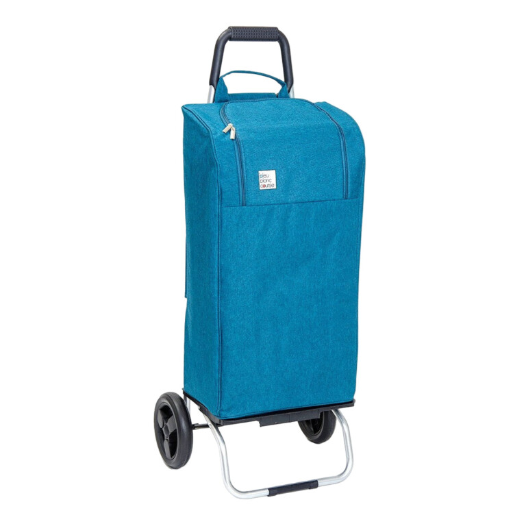 Mon Chariot de Courses - Chariot de courses pliable Carlux - Sac 47L imperméable - Turquoise