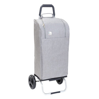 Mon Chariot de Courses - Chariot de courses pliable Carlux – Sac 47L imperméable – Gris