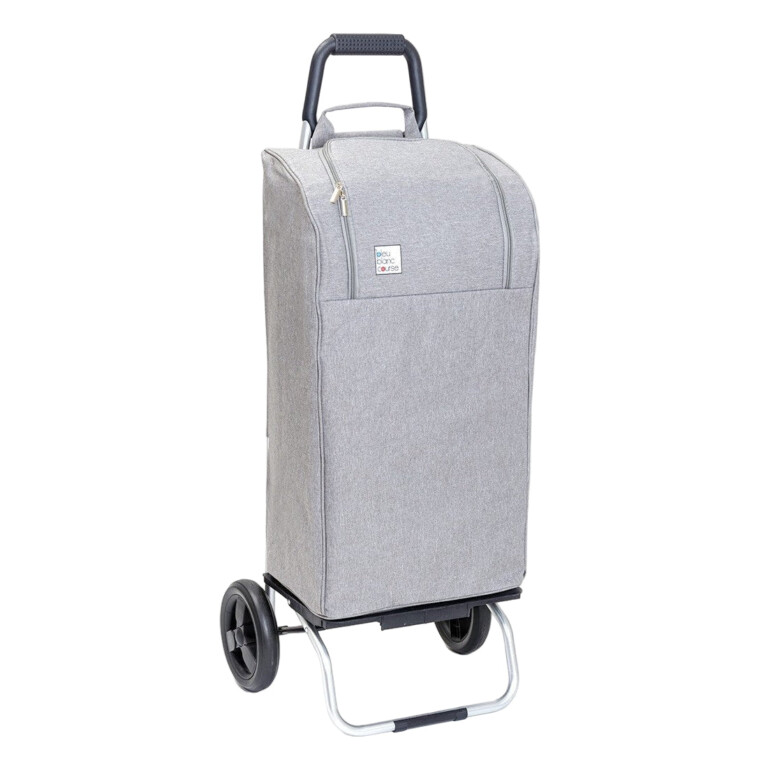 Mon Chariot de Courses - Chariot de courses pliable Carlux - Sac 47L imperméable - Gris