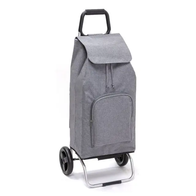 Mon Chariot de Courses - Chariot de courses pliable Carlux – Sac 65L Multipoche – Chiné Gris