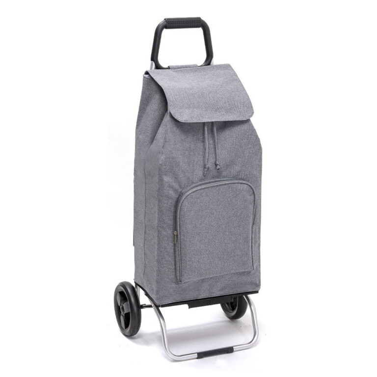 Mon Chariot de Courses - Chariot de courses pliable Carlux - Sac 65L Multipoche - Chiné Gris
