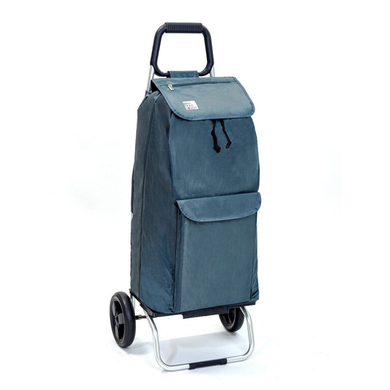 Mon Chariot de Courses - Chariot de courses pliable Carlux - Sac 65L Multipoche - Gris