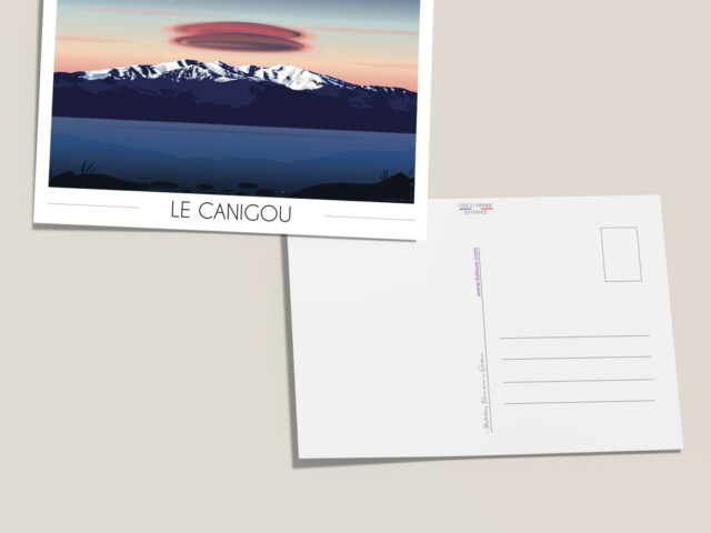Foliove - Carte postale du Canigou le soir