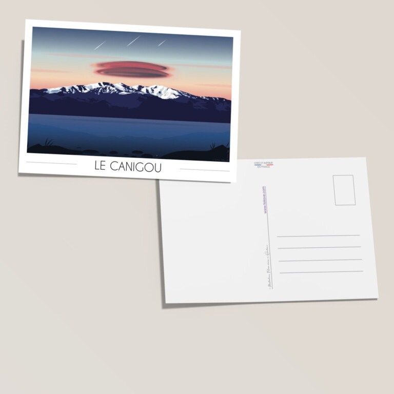Foliove - Carte postale du Canigou le soir