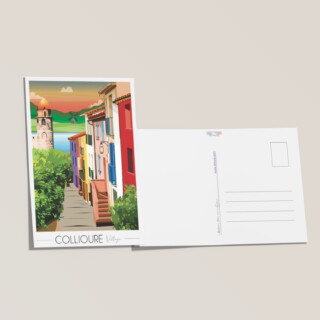 Carte postale Collioure Village par la marque Foliove Foliove - Carte postale Collioure Village