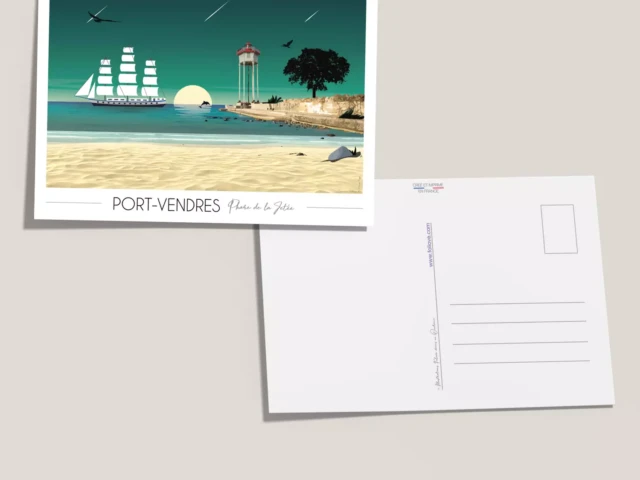 Foliove - Carte postale Port Vendres - Phare et voilier