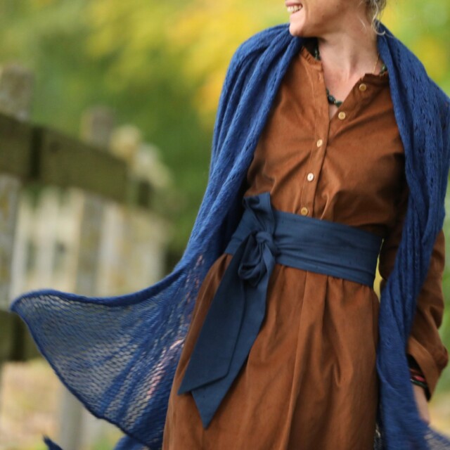 Quintessence - Ceinture Anita - coton lavé bleu marine