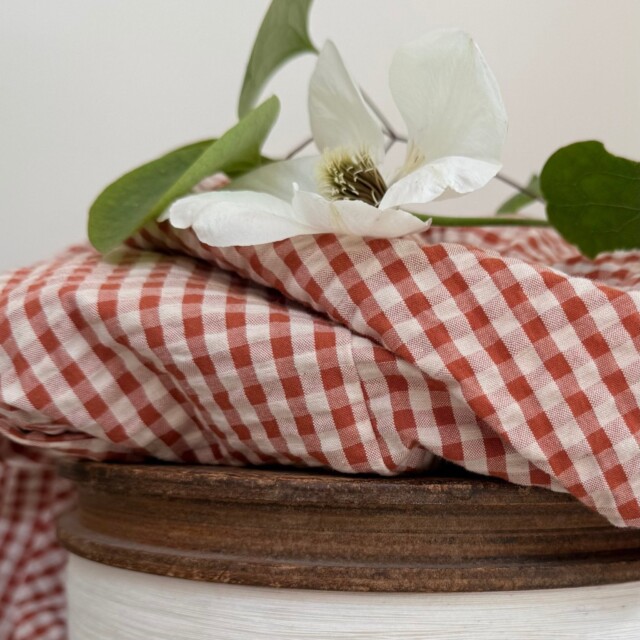 Quintessence - Ceinture Anita - Coton seersucker vichy terracotta/ivoire