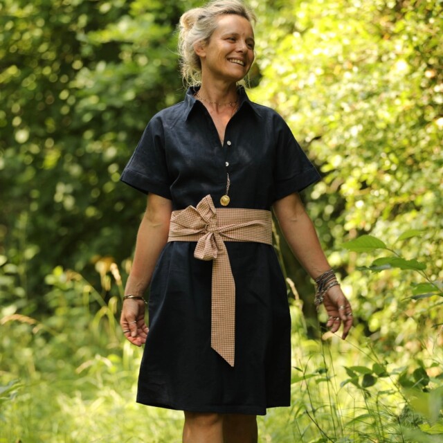 Quintessence - Ceinture Anita - Coton seersucker vichy terracotta/ivoire