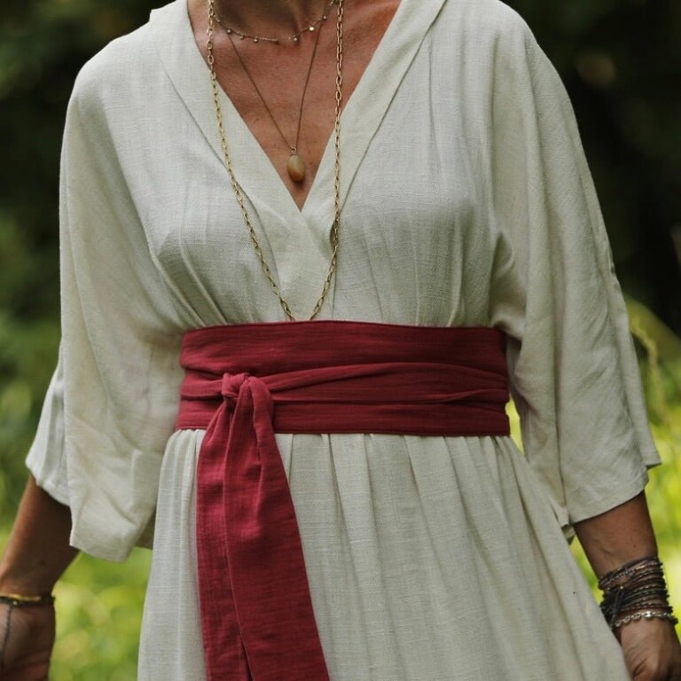 Meta SS25 - Ceinture Anita - Double gaze de coton fraise