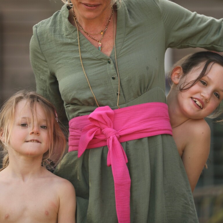 ceinture anita double gaze de coton fushia 806750 Quintessence - Ceinture Anita - double gaze de coton fushia